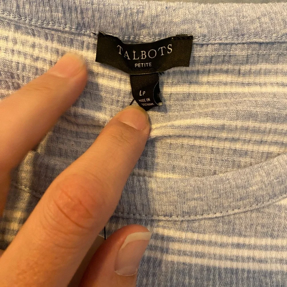 NWT Talbots Blue and White Striped Sleeveless LP Top and L Shorts Set